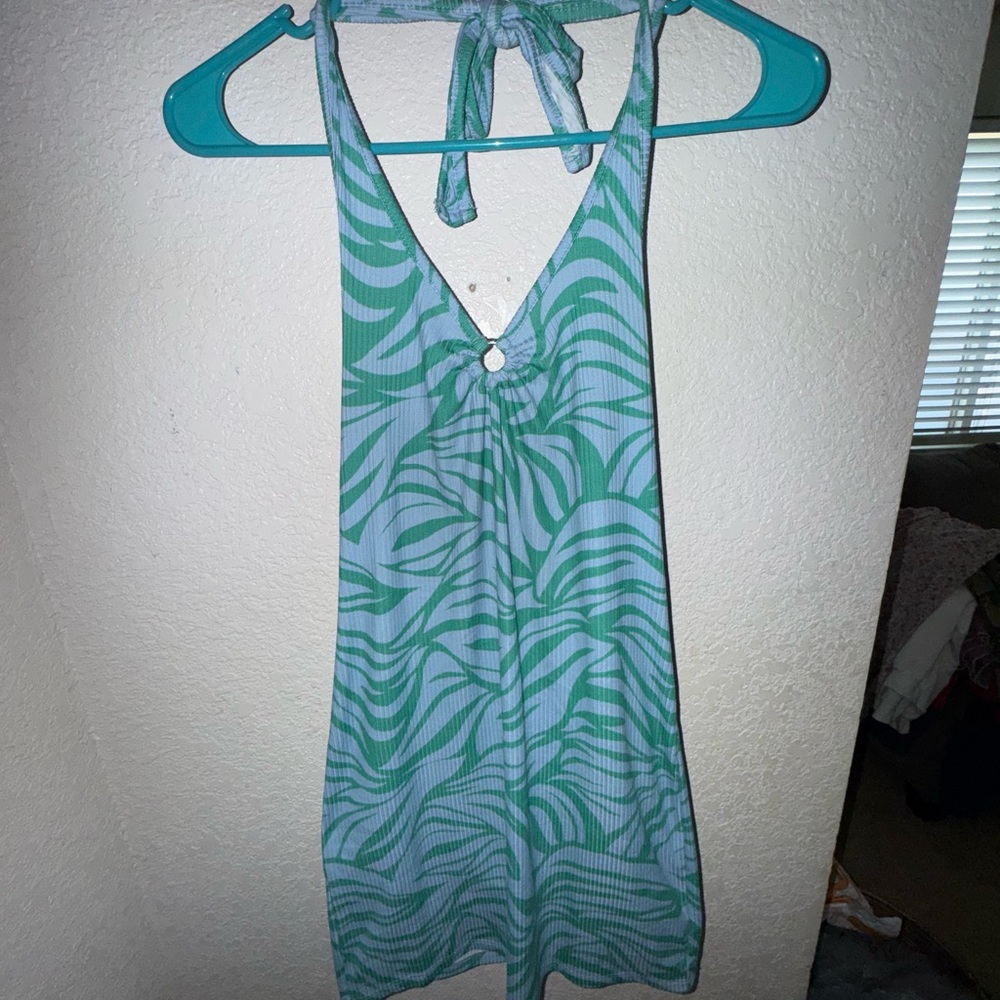 Full Tilt Teal and Aqua Halter Dress